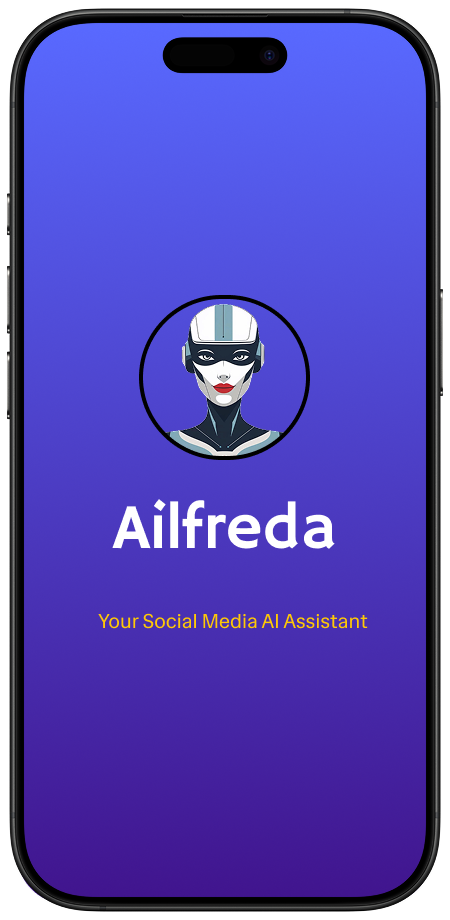 Ailfreda app interface on a mobile phone